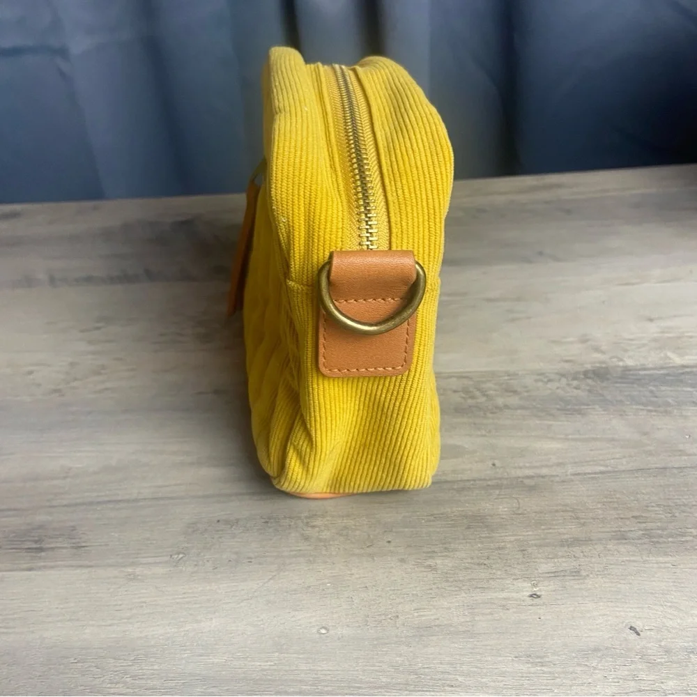 Mustard Yellow Quilted Corduroy Women's‎ Clutch Bag